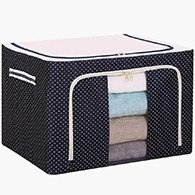 BELIVERSE Steel Frame Storage Box Oxford Cloth Storage Box Quilt Storage Box Folding Wardrobe Fabric Extra Large Storage Bag (100L x 4Pcs)