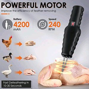 Waterproof Electric Handheld Chicken Plucker Machine - Portable Poultry Feather Remover Tool for Chicken, Duck and Goose